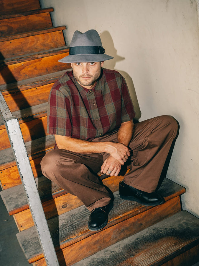Brixton Cru Linen Blend Short Sleeves Shirt Fall 2025 | OLIVE SURPLUS/PORT