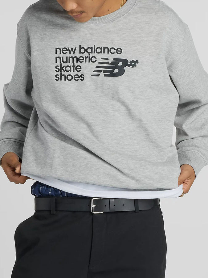 Nb Numeric French Terry Logo Crewneck Sweatshirt Spring 2026 | ATHLETIC GREY HEATHER (AGH)