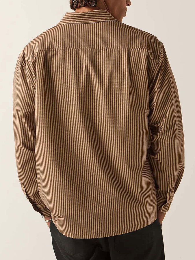Brixton Journey Long Sleeve Buttondown Shirt Holiday 2026 | BROWN/SAND