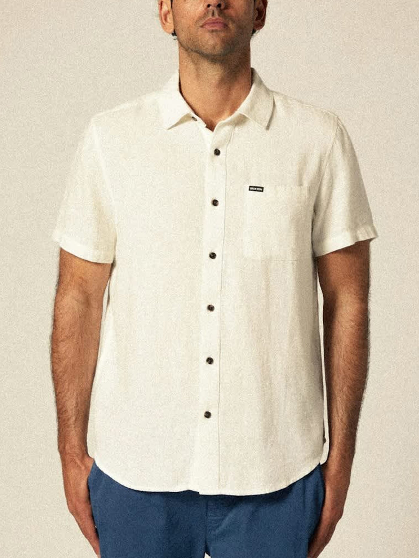Brixton Charter Cotton Linen Blend Buttondown Shirt 2025