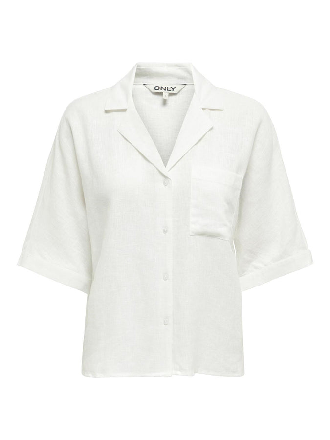Only Tokyo Life Short Sleeve Buttondown Shirt Spring 2024 | BRIGHT WHITE