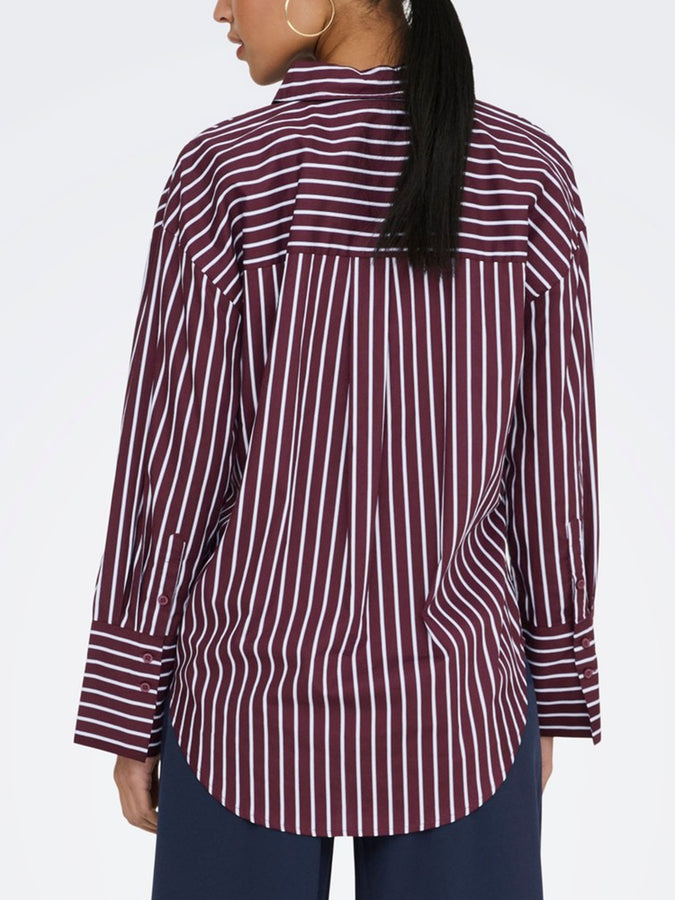 JDY Serena Long Sleeve Buttondown Shirt Fall 2026 | PORT ROYALE STRIPES