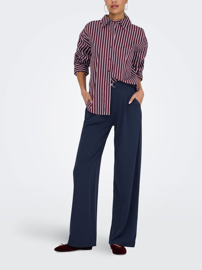JDY Serena Long Sleeve Buttondown Shirt Fall 2026 | PORT ROYALE STRIPES