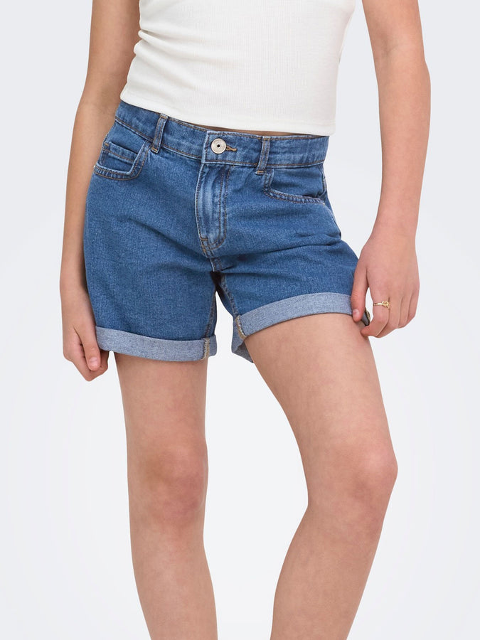 Only Vega Regular Mom Denim Shorts Summer 2026 | MEDIUM BLUE DENIM