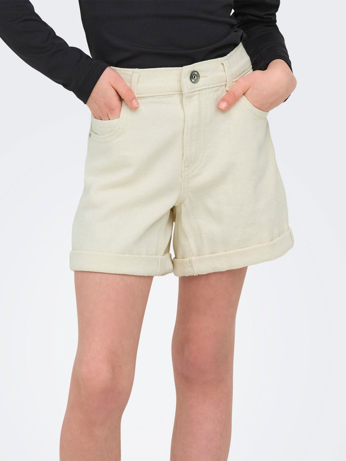Only Vega Regular Mom Denim Shorts Summer 2026 | ECRU