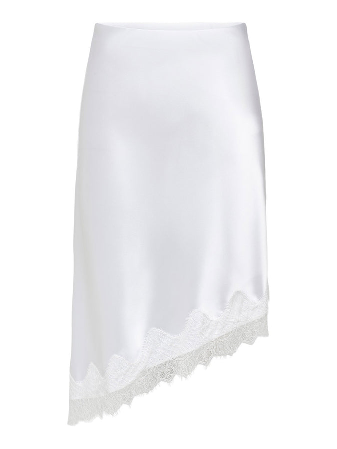 Only Faraya Satin Lace Skirt Summer 2026 | BRIGHT WHITE