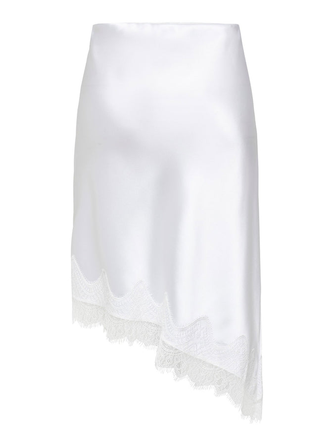 Only Faraya Satin Lace Skirt Summer 2026 | BRIGHT WHITE