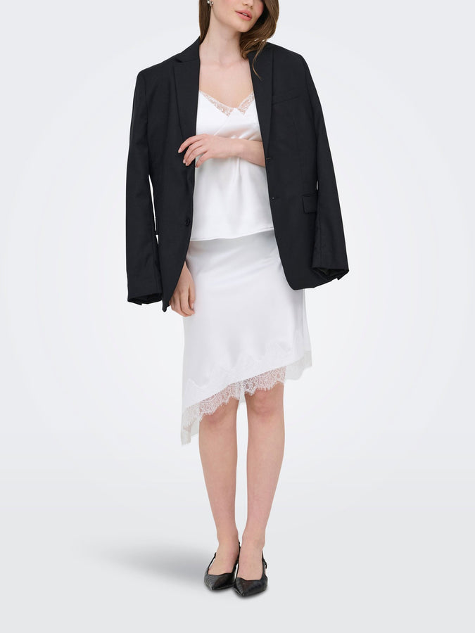 Only Faraya Satin Lace Skirt Summer 2026 | BRIGHT WHITE