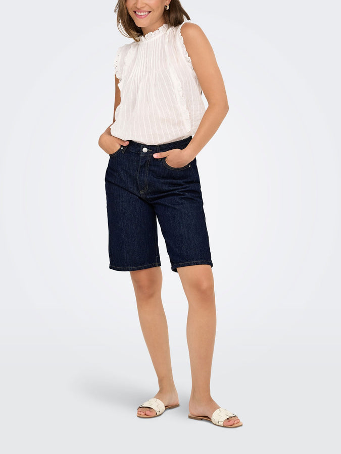 Only Sonny Wide Denim Shorts Summer 2026 | DARK BLUE DENIM