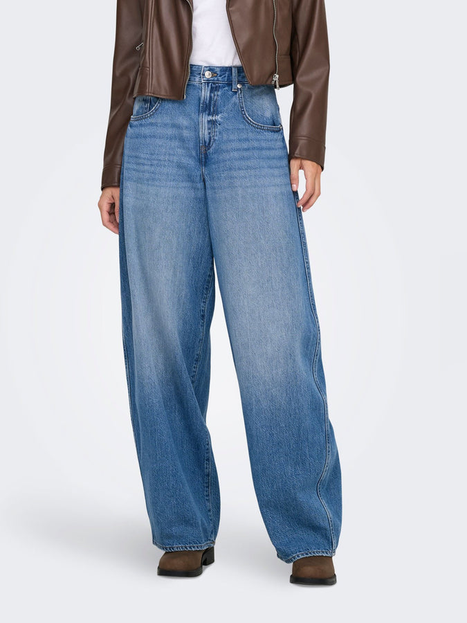 Only Taylor High Waist Barrell 30'' Jeans Spring 2026 | MEDIUM BLUE DENIM