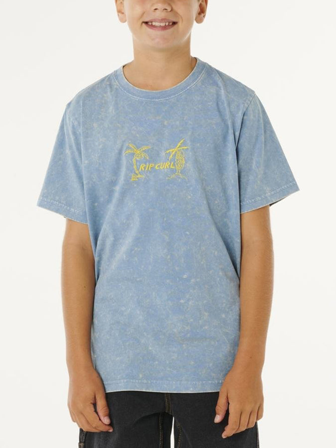  Rip Curl Eternal Shred Wash T-Shirt (Youth 7-14) Spring 2026 | FADED DENIM (4737)