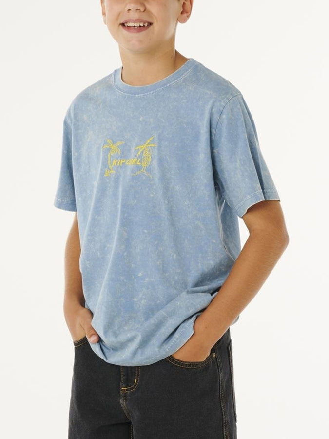  Rip Curl Eternal Shred Wash T-Shirt (Youth 7-14) Spring 2026 | FADED DENIM (4737)