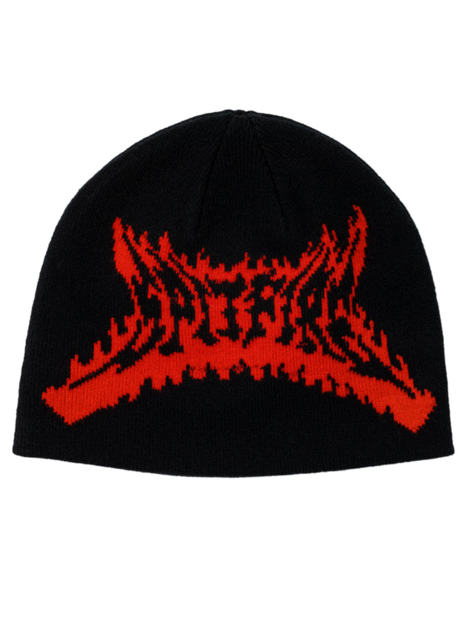 Flame Out Skully Beanie | BLACK/RED