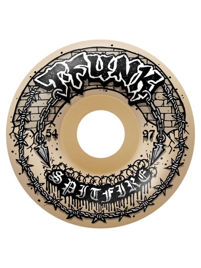 Spitfire F4 T-Funk Raw Radial Full 54mm Skateboard Wheels | NATURAL