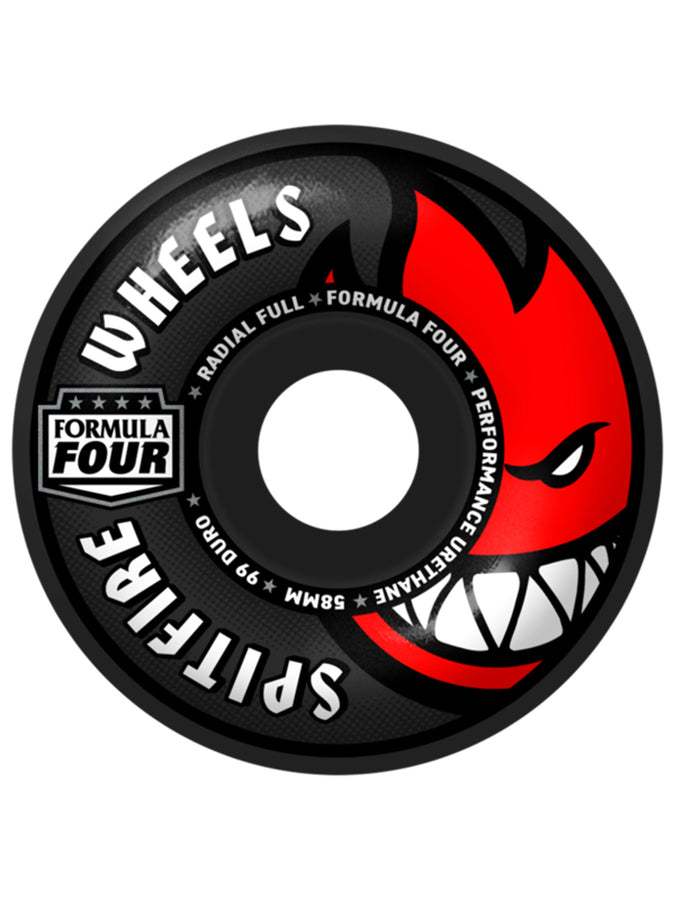 Spitfire F4 Radial Full Colors 58mm Skateboard Wheels | BLACK