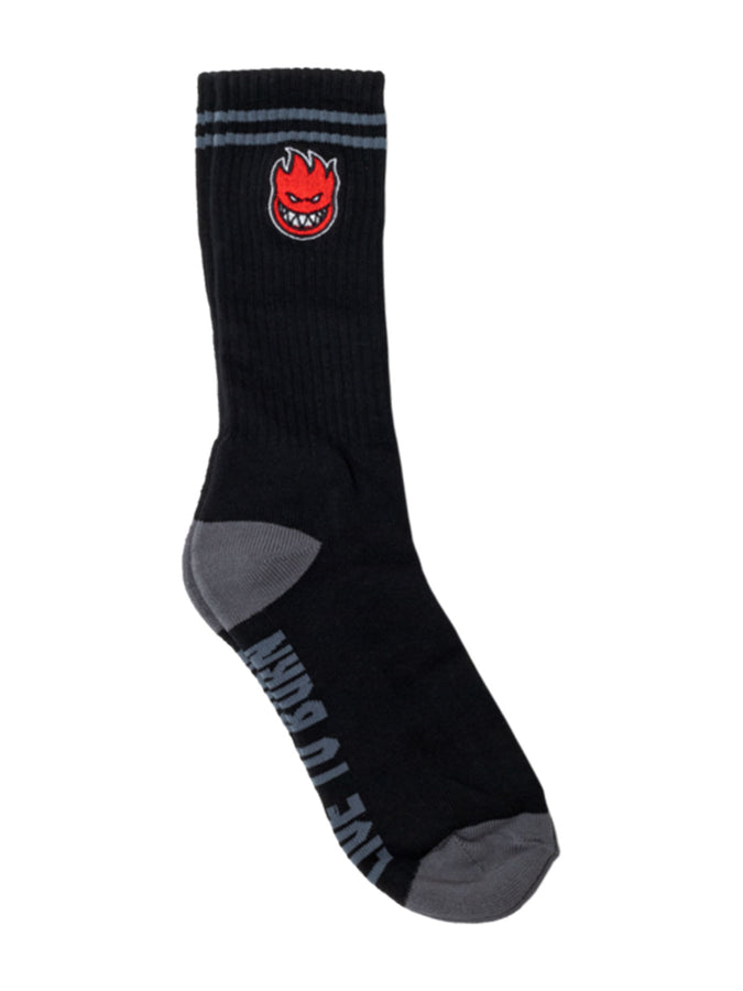 Spitfire Bighead Fill Emb Socks | BLACK/CHARCOAL/RED