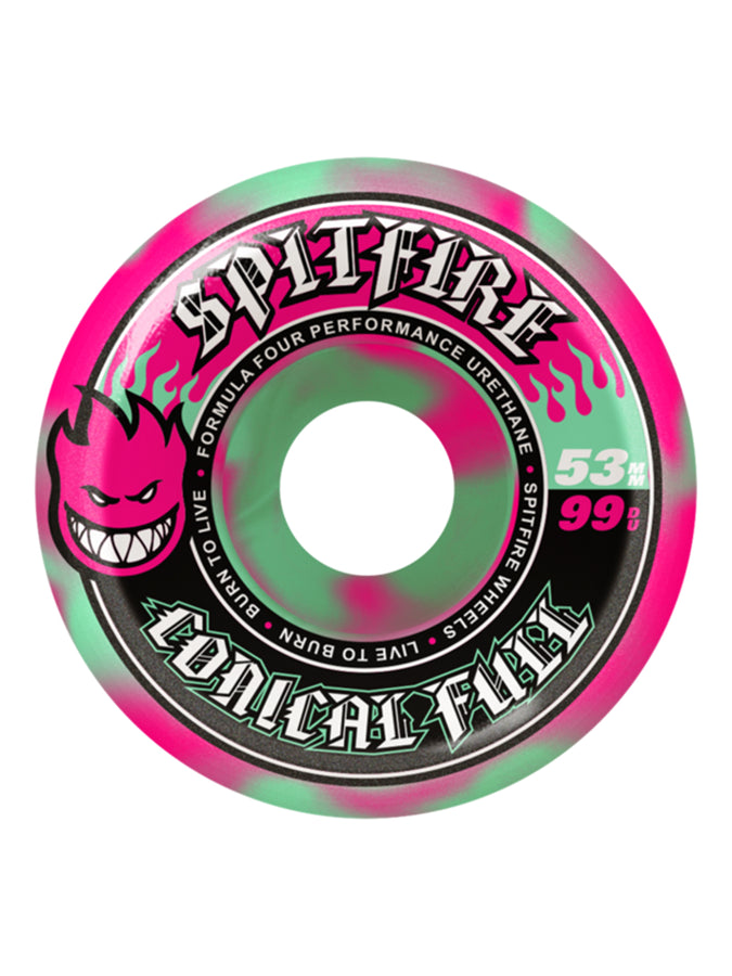 Spitifire F4 Color Pack Conical Full Pink/Teal Swirl Skateboard Wheels |PINK/TEAL SWIRL