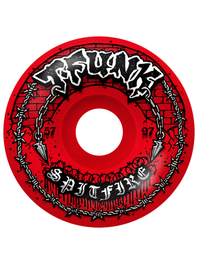 Spitfire F4 T-Funk Raw Radial Full 57mm Skateboard Wheels | RED