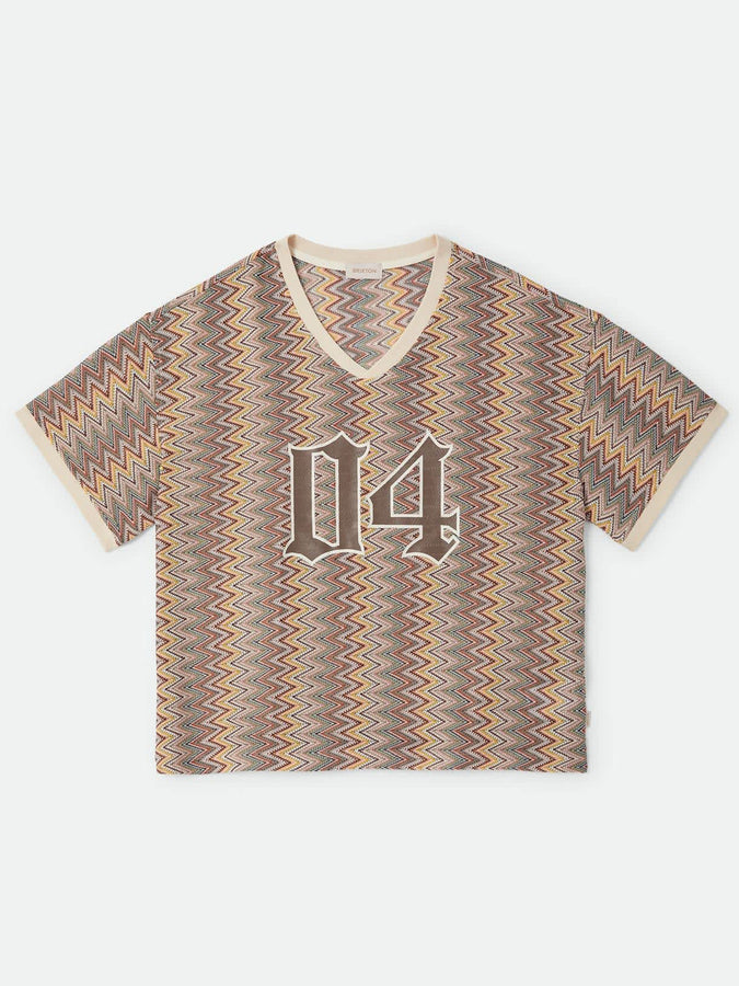 Brixton Football Oversized Mesh Jersey T-Shirt Fall 2026 | MULTI COLOR ZIGZAG