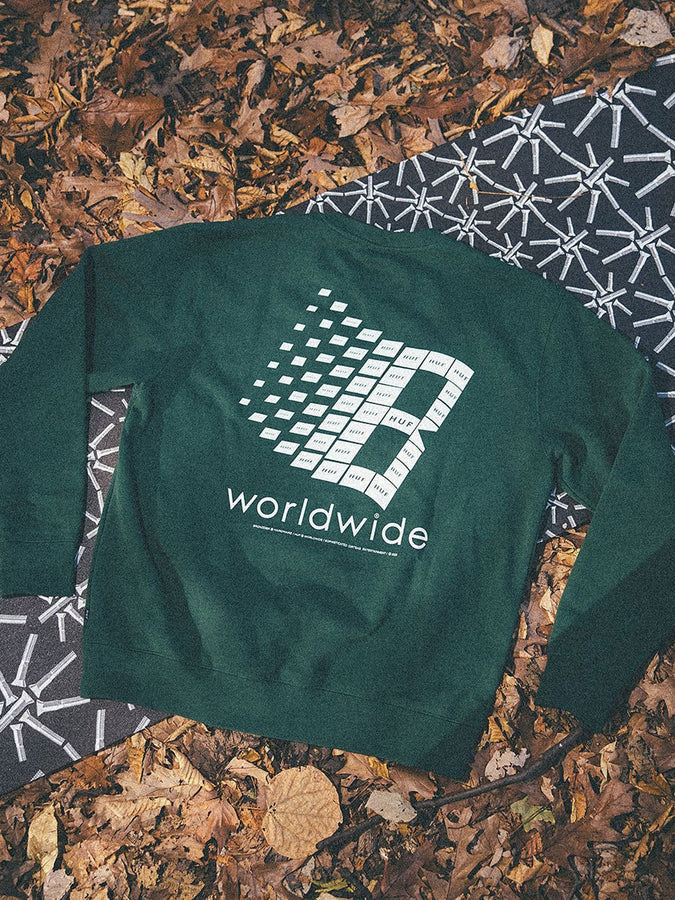 Huf x Bronze 56K Crewneck Sweatshirt Holiday 2024 | FOREST GREEN