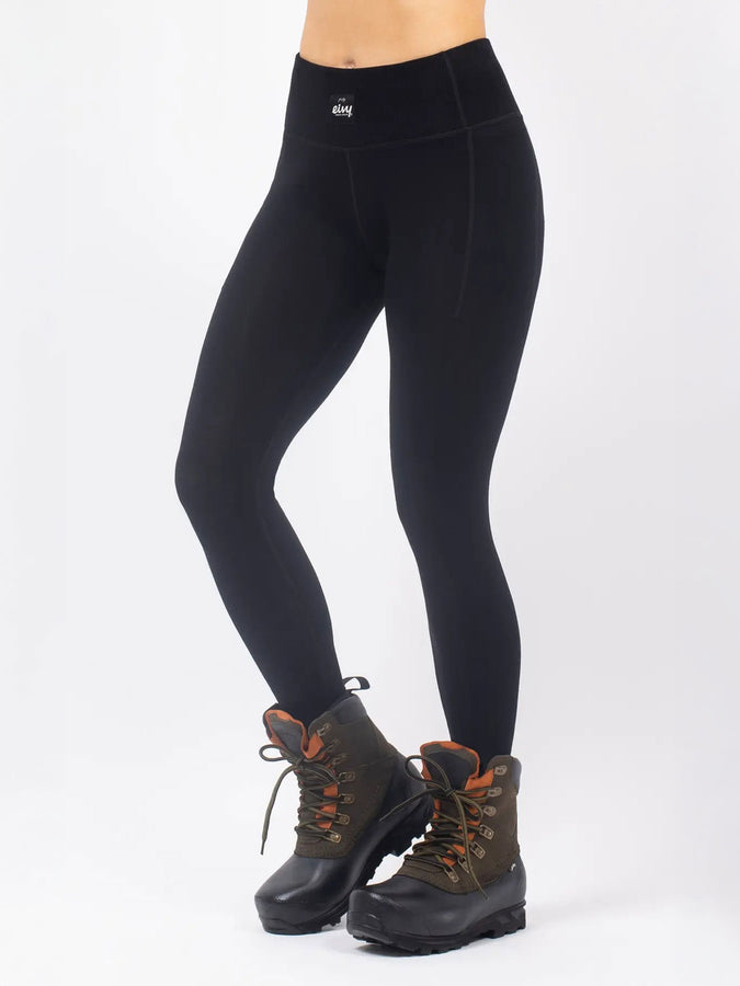 Eivy Pocket Merino Wool Rib Tights Base Layer Winter 2026 | BLACK
