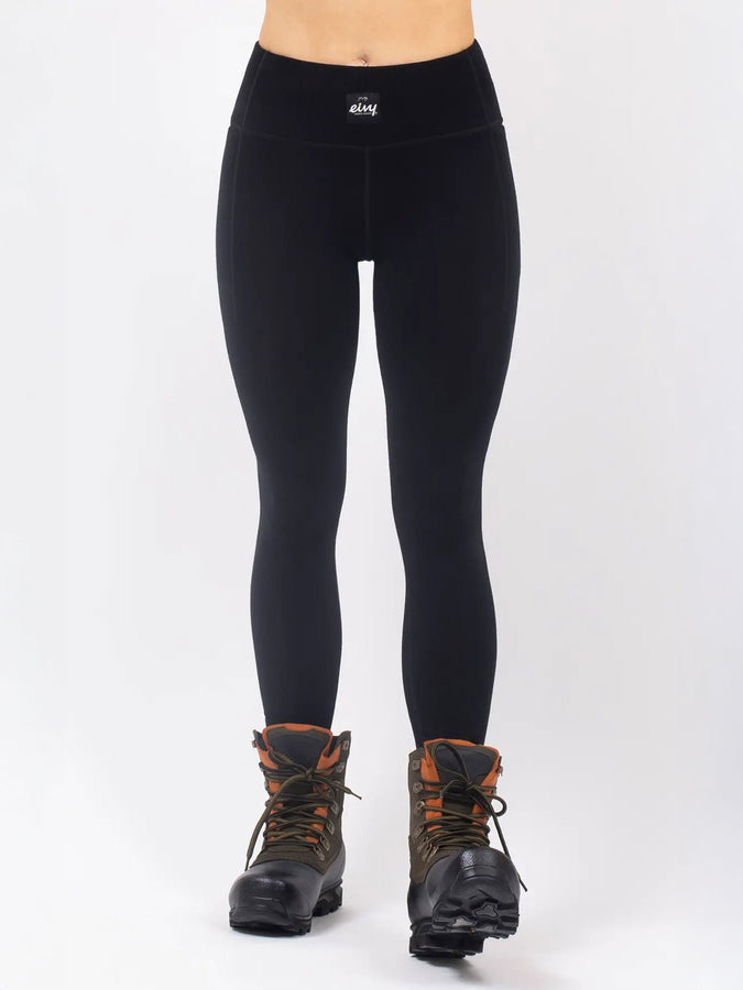 Eivy Pocket Merino Wool Rib Tights Base Layer Winter 2026 | BLACK