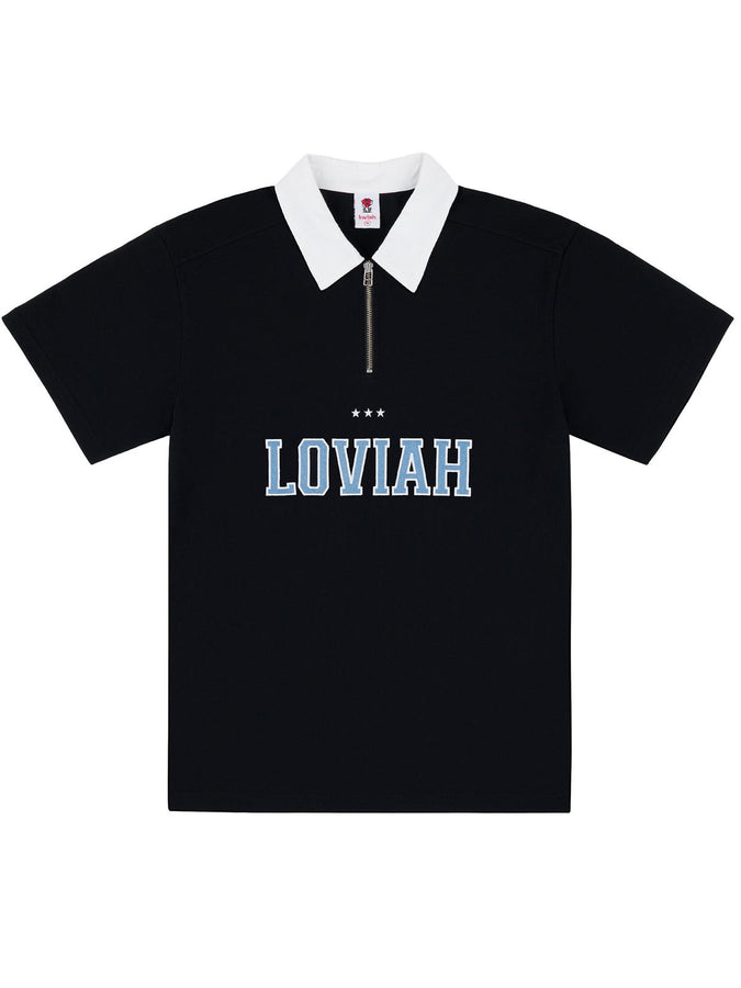 Loviah Jeans Short Sleeve Polo Spring 2026 | BLACK