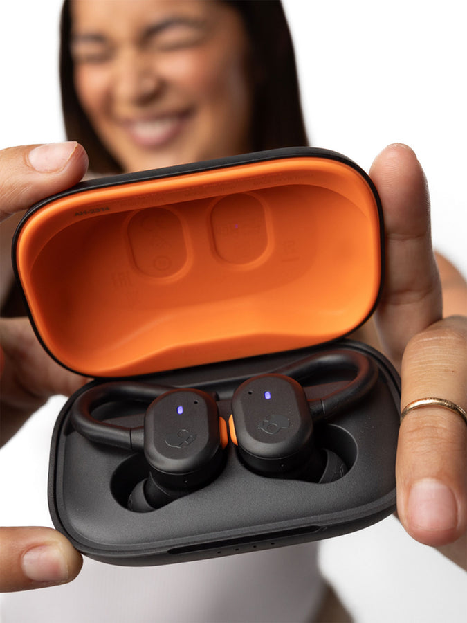 Skullcandy Push Active Black/Orange Earbuds | TRUE BLACK/ORANGE