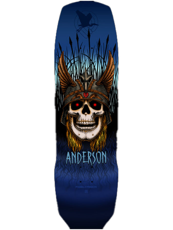 Powell Peralta Anderson Heron Skull Blue 9.13 Skateboard Deck | BLUE