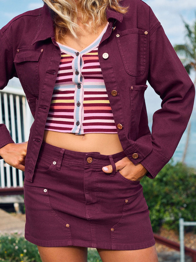 Roxy Reel Life Skirt Fall 2026 | PORT SOLID (RPO)