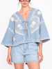 24 Colours Blue Long Sleeve Top Spring 2026