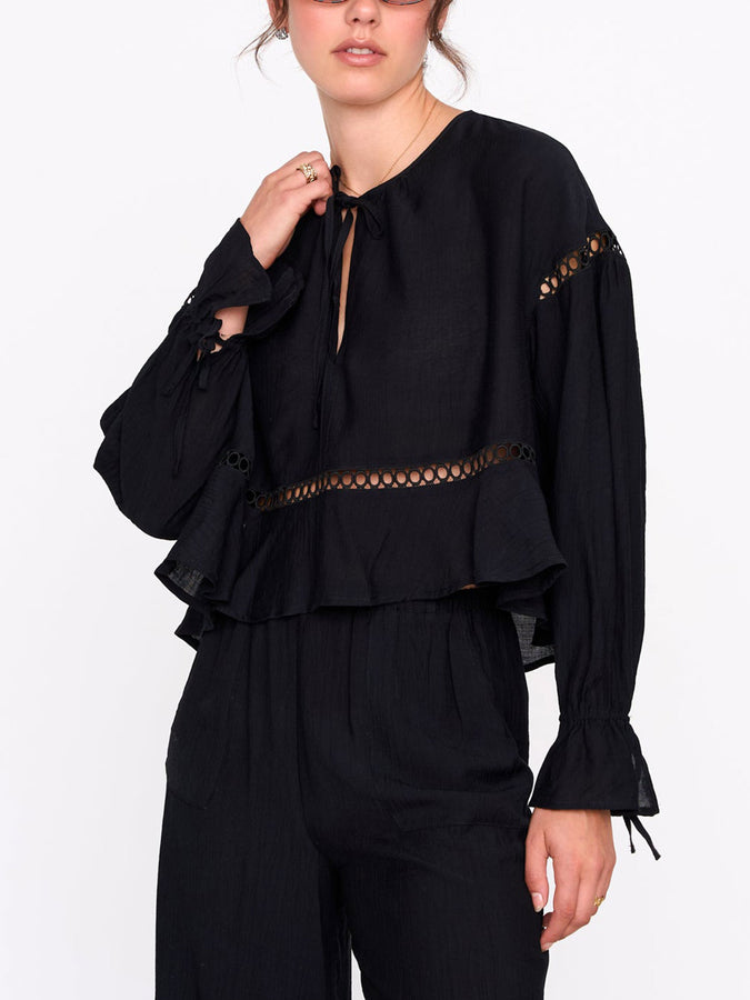 24 Colours Black Long Sleeve Top Spring 2026 | BLACK