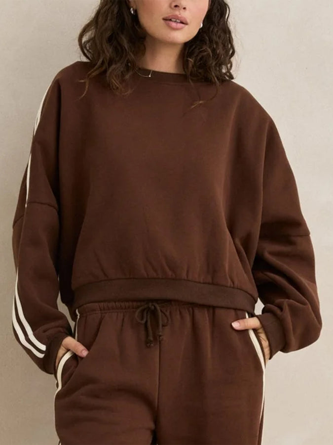 Rhythm Contrast Crewneck Sweatshirt Spring 2026 | BROWN
