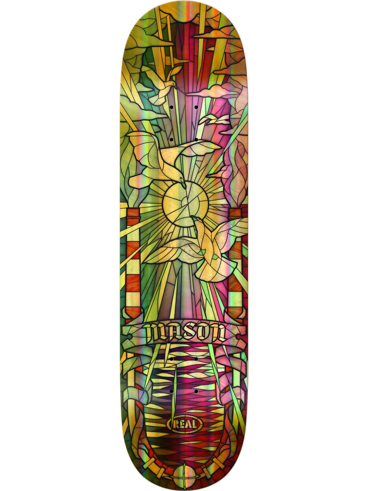 Real Cathedral Holographic Foil Mason 8.25 Skateboard Deck