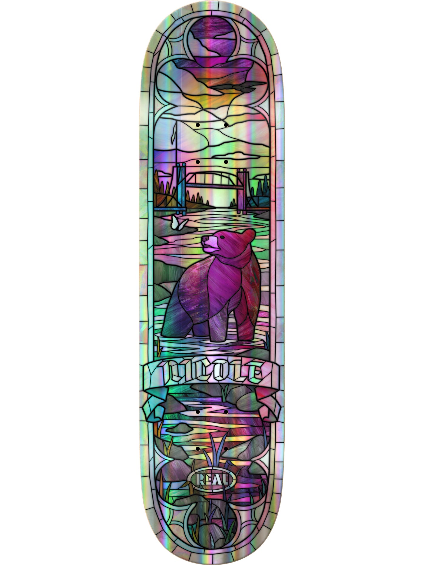 Real Cathedral Holographic Foil Nicole 8.38 Skateboard Deck