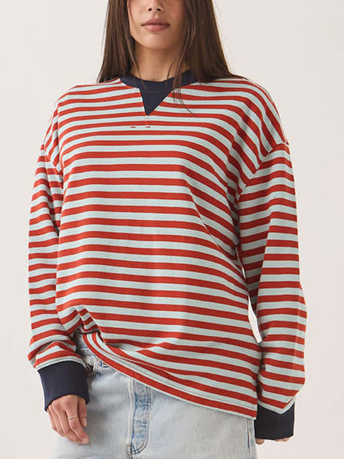 Brixton Retro Rugby Long Sleeve Polo Fall 2026 | SEA GRASS/RUST