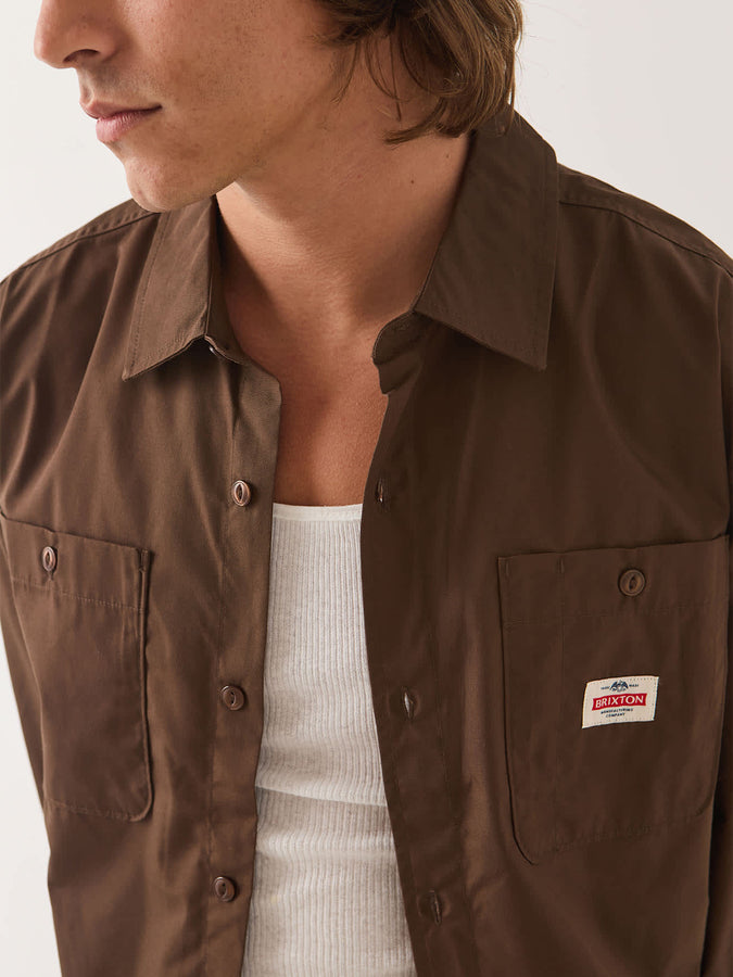 Brixton Trademark Long Sleeve Buttondown Shirt Automne 2026 | WALNUT BROWN