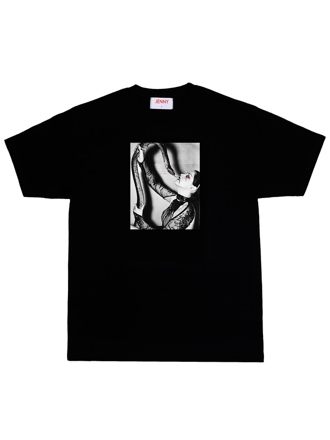 Jenny Snake Kiss Short Sleeve T-Shirt Summer 2024 | BLACK