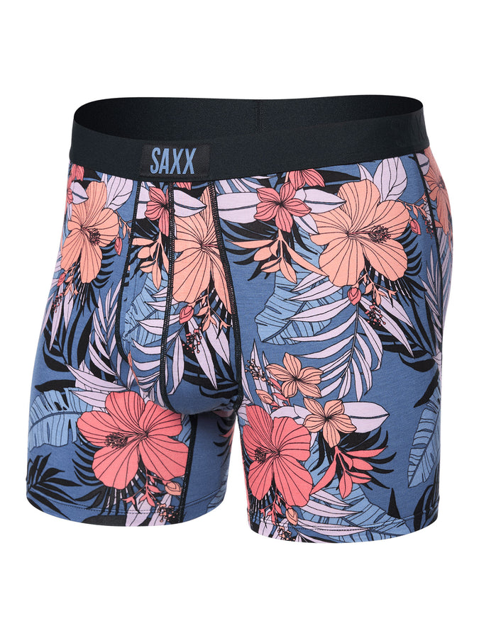 Saxx Ultra Super Soft Hibiscus Jungle Blue Boxer | HIBISCUS JUNGLE BLUE (HJB)