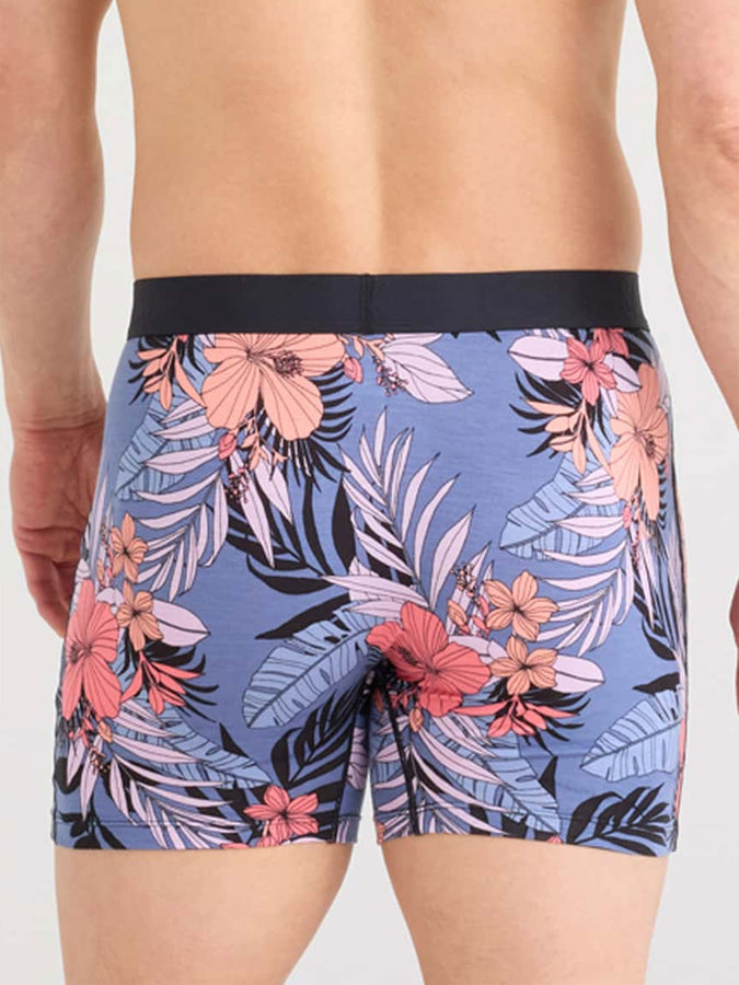 Saxx Ultra Super Soft Hibiscus Jungle Blue Boxer | HIBISCUS JUNGLE BLUE (HJB)