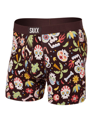 Saxx Vibe Super Soft Dia De Los Muertos Fudge Boxer