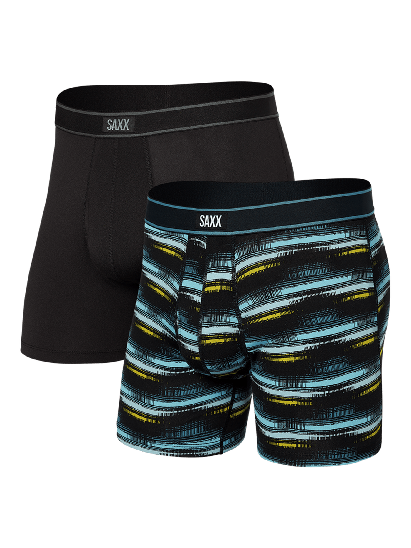 Saxx Daytripper 2 Pack Broadcast Stripe Black Men Boxer