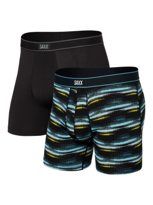 Saxx Daytripper 2 Pack Broadcast Stripe Black Men Boxer