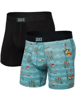 Saxx Ultra Super Soft Gone Fishing/Black Boxer Spring 2024