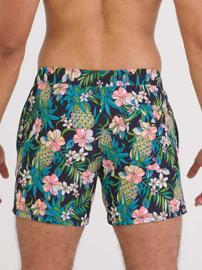 Saxx Oh Buoy 2N1 Volley 5'' Pineapple Field Black Boardshorts Spring 2026 | PINEAPPLE FIELD BLACK (PFB)