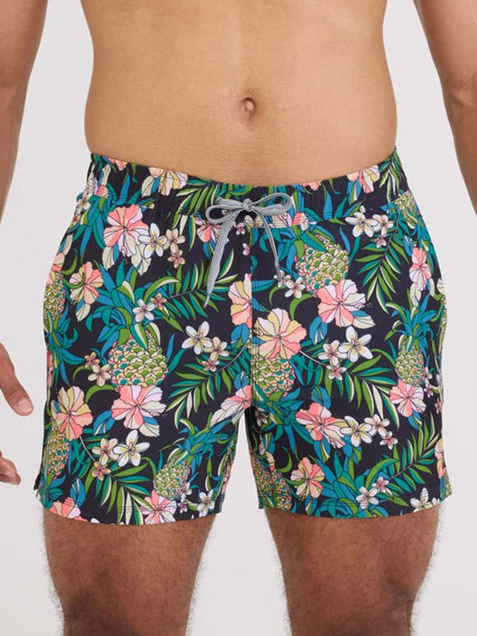 Saxx Oh Buoy 2N1 Volley 5'' Pineapple Field Black Boardshorts Spring 2026 | PINEAPPLE FIELD BLACK (PFB)