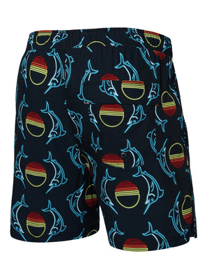 Saxx Oh Buoy 2n1 Volley 5" Sunset Crest Black Boardshorts