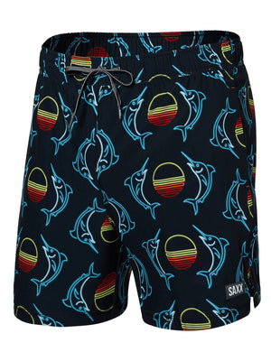 Saxx Oh Buoy 2n1 Volley 5" Sunset Crest Black Boardshorts