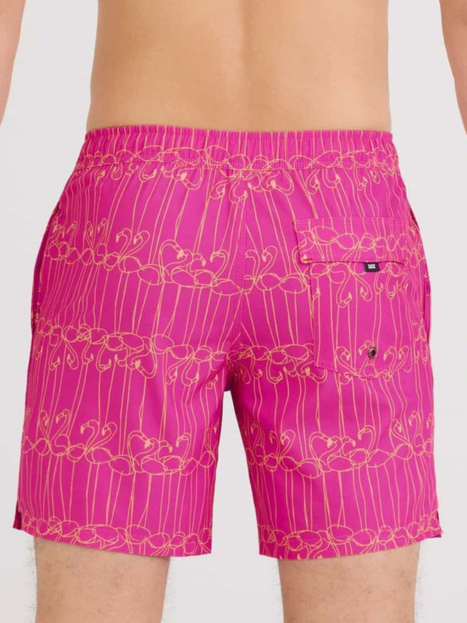 Saxx Oh Buoy 2N1 Volley 7'' Flamingo Ink Fuschia Boardshorts | FLAMINGO INK FUCHSIA (FIF)