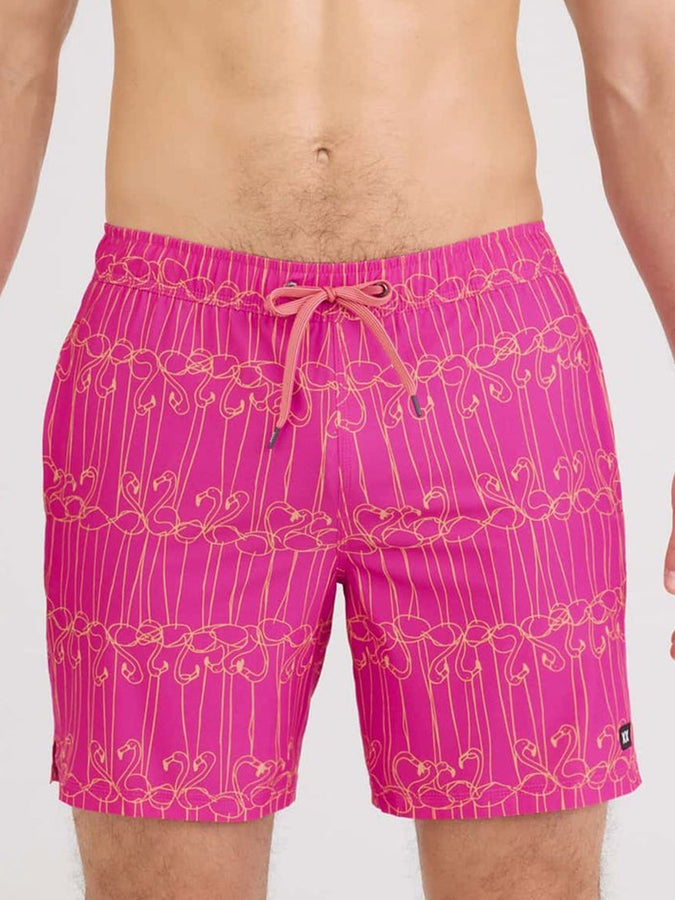 Saxx Oh Buoy 2N1 Volley 7'' Flamingo Ink Fuschia Boardshorts | FLAMINGO INK FUCHSIA (FIF)